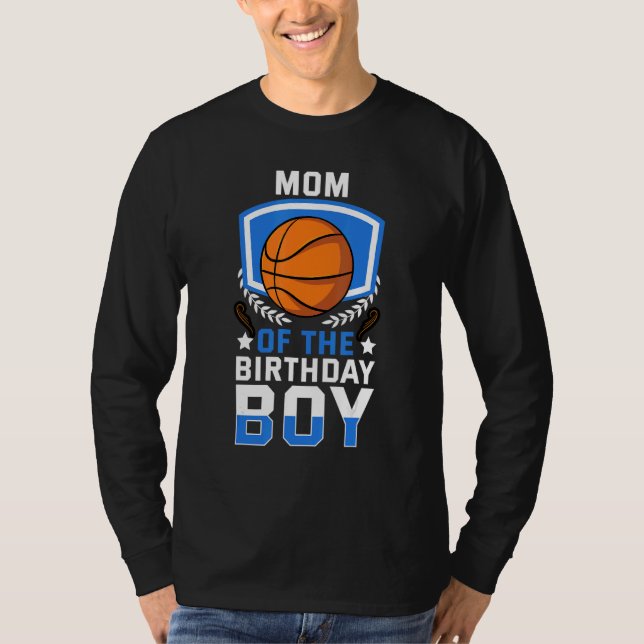 Camiseta Mãe Do Celebrado Da Família De Basquete Birthday B (Frente)