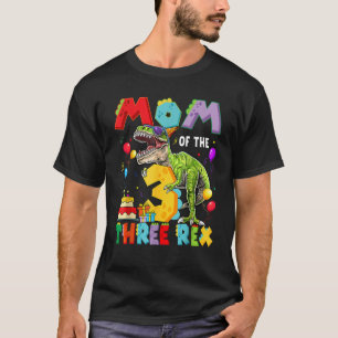 Camiseta Mãe Do Dinossauro Rex aniversário de 3 anos
