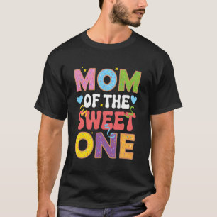 Camiseta Mãe do Doce Donut Um Aniversário de 1 Ano Família