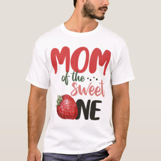 Camiseta Mãe Do Doce Um Aniversário De Morango