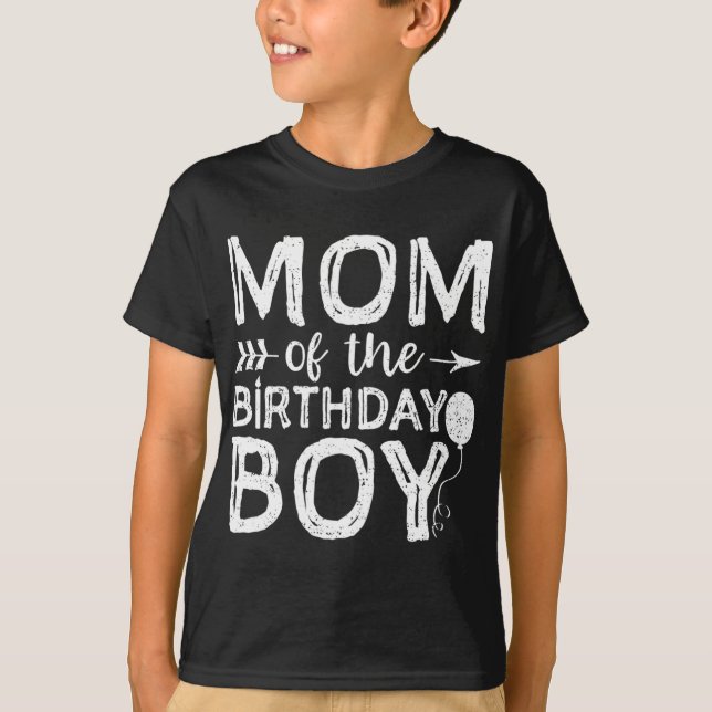 Camiseta Mãe Do Garoto De Aniversário Mãe E Filho Que Corre (Frente)