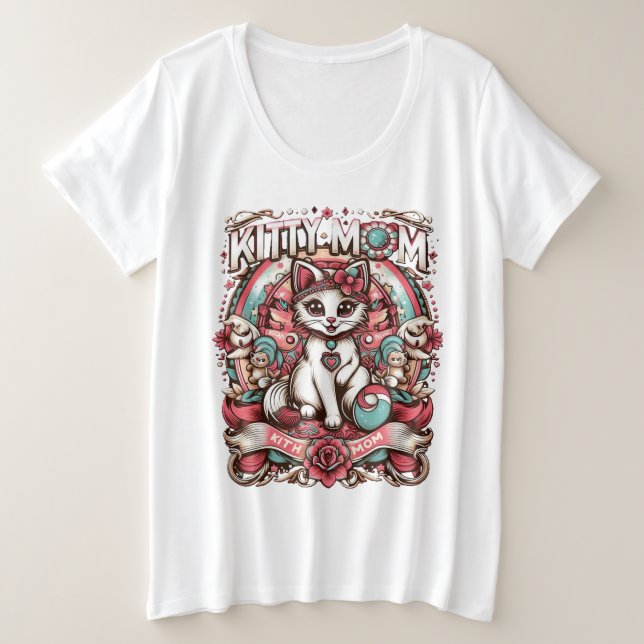 Camiseta mãe do gato (Frente do Design)