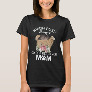 Camiseta Mãe do Golden Retriever Floral Cachorro Mulheres