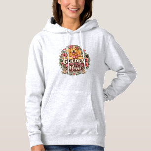Camiseta Mãe do Golden Retriever Floral Meu Coração Tem Pat