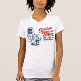 Camiseta Mãe do Golden Retriever Vintage Retro Caminhando c