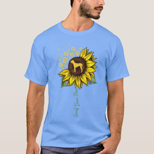 Camiseta Mãe do Great Dane Girassol Presentes para Amantes  (Frente)