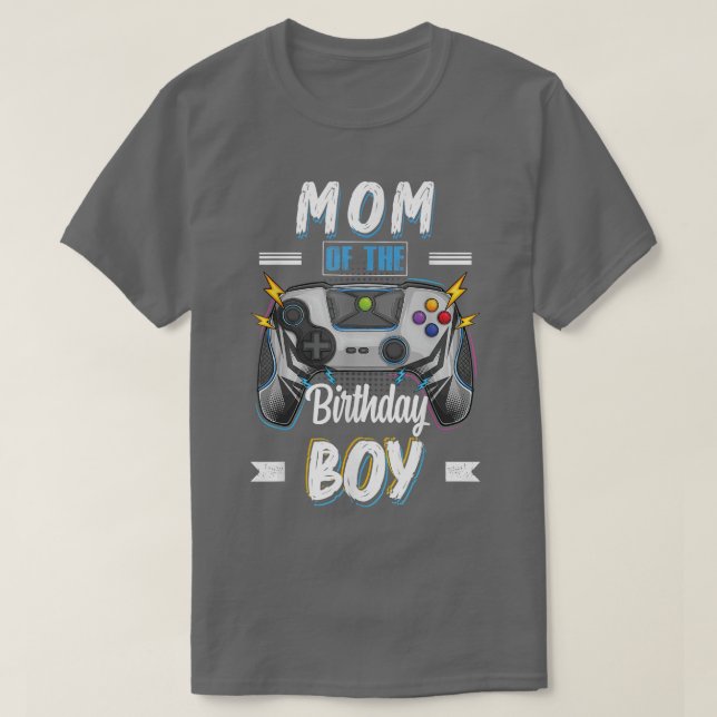 Camiseta Mãe do Jogo de Vídeo da Família Birthday Boy Match (Frente do Design)