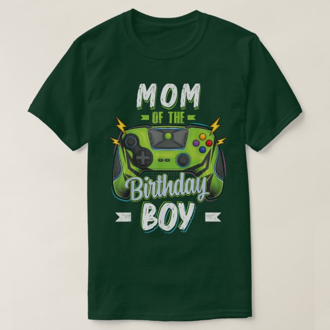 Camiseta Mãe do Jogo de Vídeo da Família Birthday Boy Match (Frente do Design)