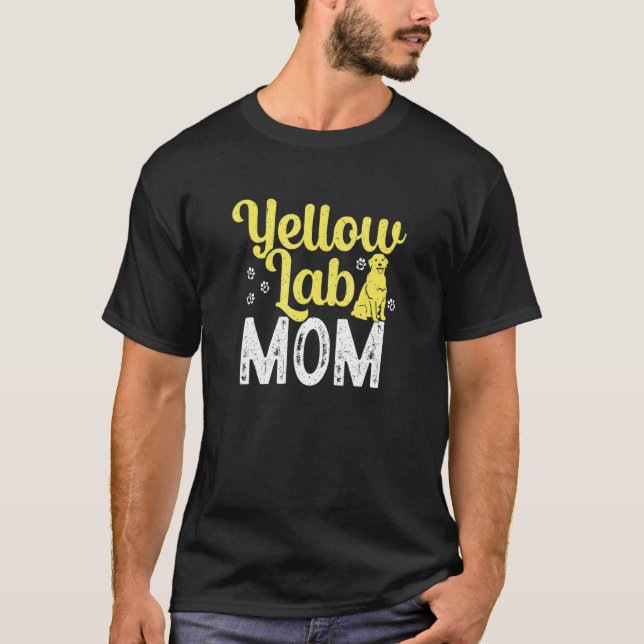 Camiseta Mãe do Labrador Retriever Amarelo Cachorro (Frente)