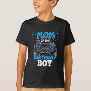 Camiseta Mãe Do Menino De Aniversário Correspondendo Vídeo