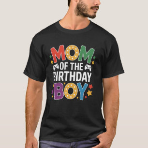 Camiseta MÃE do Menino de Aniversário Design Colorido
