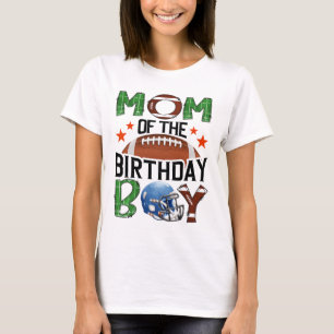 Camiseta Mãe Do Menino De Aniversário Dia De Jogo Amante De