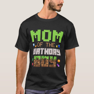 Camiseta Mãe Do Menino De Aniversário Festa Vídeo Game Pixe