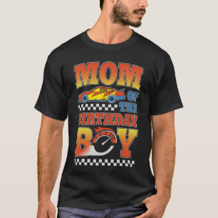 Camiseta Mãe Do Menino De Aniversário Piloto De Corrida Ani