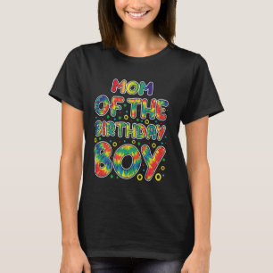 Camiseta Mãe do Menino de Aniversário Tie Dye Festa Criança