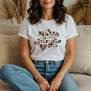 Camiseta Mãe do Monograma de Coração Impresso de Leopardo S