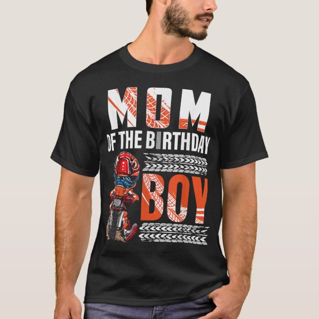 Camiseta Mãe do motocross do Birthday Boy Dirt Bike B-day (Frente)