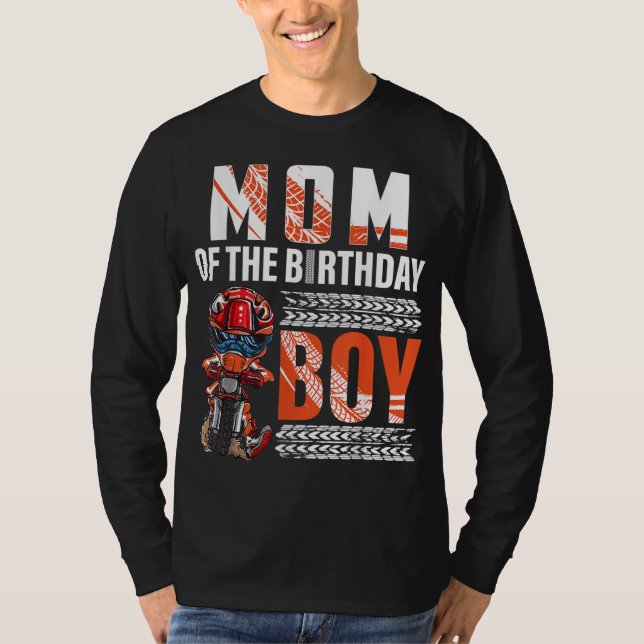 Camiseta Mãe do motocross do Birthday Boy Dirt Bike B-day (Frente)