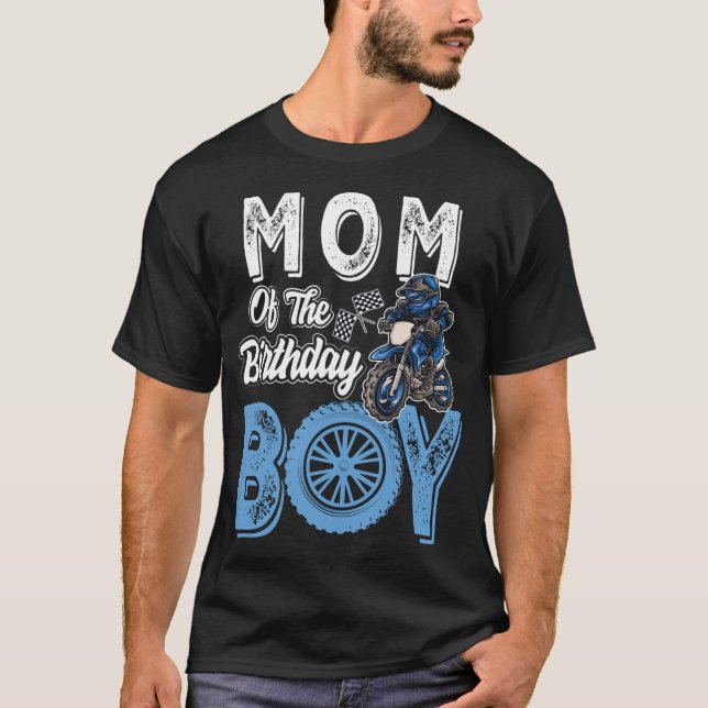 Camiseta Mãe do motocross do Birthday Boy Dirt Bike B-day (Frente)