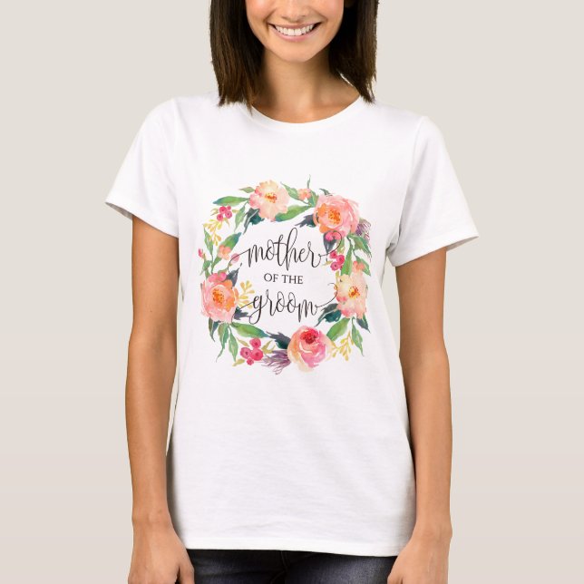 Camiseta mãe do noivo coroa floral -3 (Frente)