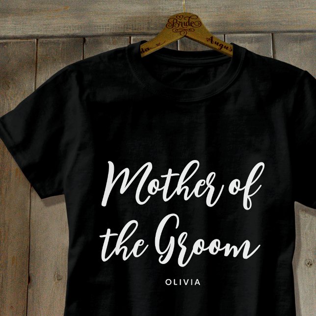 Camiseta Mãe do Noivo Costume de Casamento Preto Branco (Criador carregado)