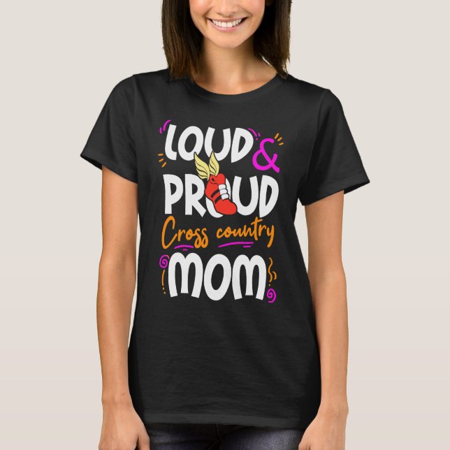 Camiseta Mãe do País Cruzado Correndo Muito Orgulhoso (Frente)