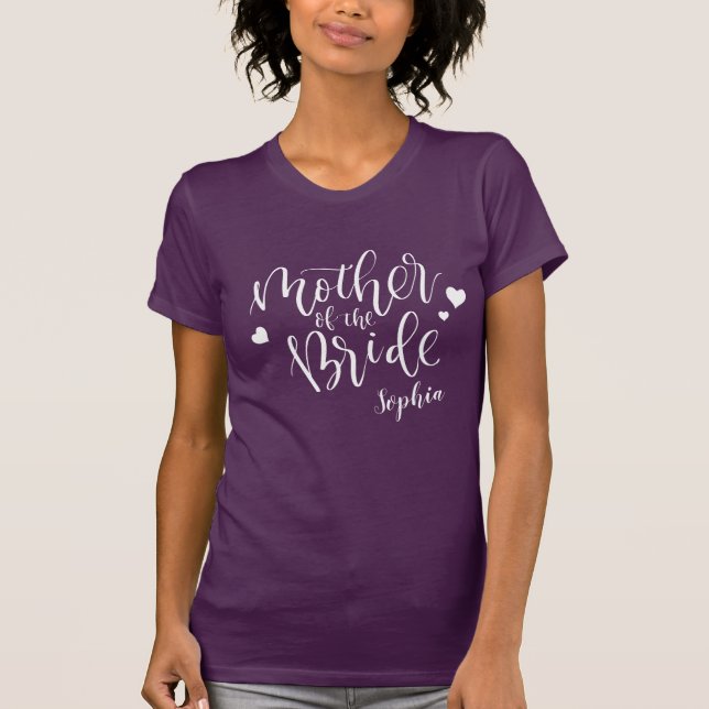 Camiseta Mãe Do Partido Bridal Personalizado Da Noiva (Frente)