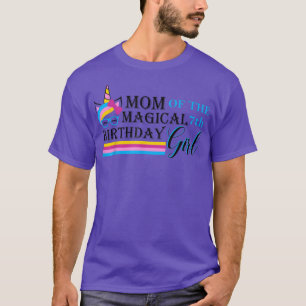 Camiseta Mãe do presente de unicórnio da 7 Magical Birthday