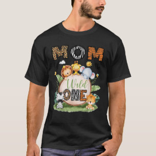 Camiseta Mãe Do Selvagem 1º Aniversário Menino Safari Flore