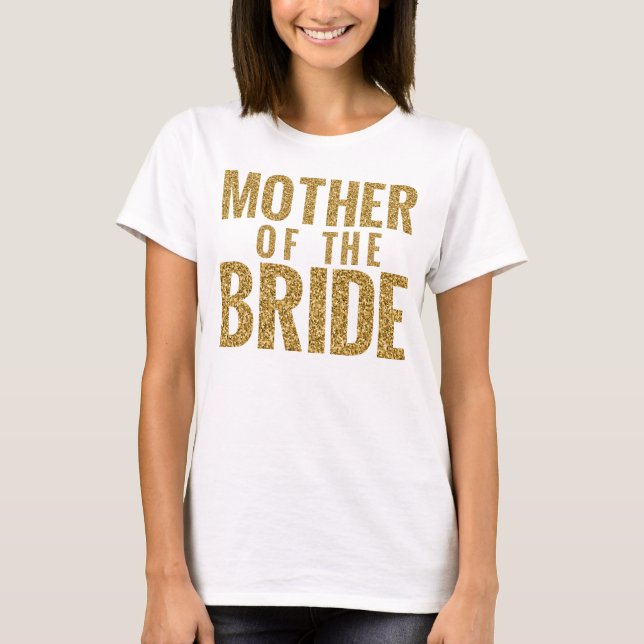 Camiseta Mãe do T Slouchy da FAÍSCA Dourado da noiva (Frente)