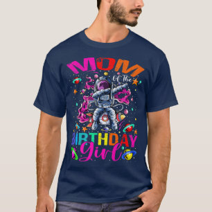 Camiseta Mãe Do Tema Espacial Da Rapariga Astronauta