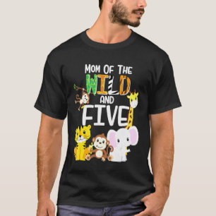 Camiseta Mãe Do Tema Selvagem E Cinco Zoológicos, Anivers