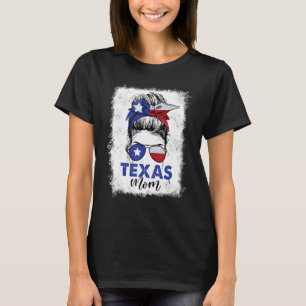 Camiseta Mãe do Texas Mãe Mamãe Mãe Mensageira Bun Hair Sup