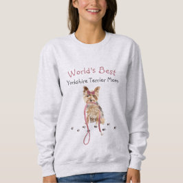 Camiseta Mãe do Yorkshire Terrier Mais Fofo do Mundo Aquare