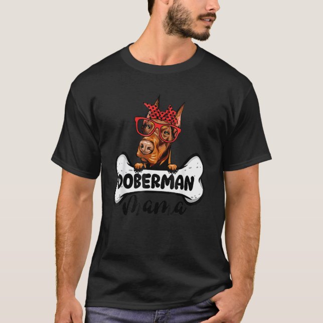 Camiseta Mãe Doberman Cachorro Fofo Dobie Mãe Doberman (Frente)