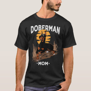 Camiseta Mãe Doberman Para Dia de as mães De Cachorro Para 