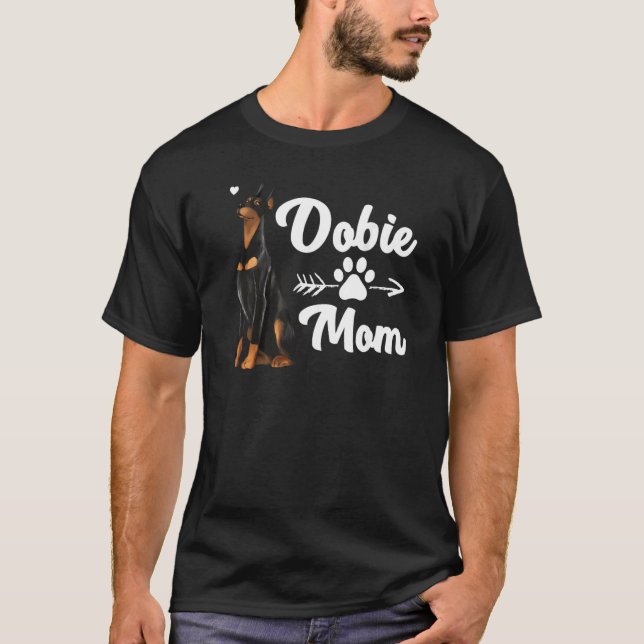 Camiseta Mãe Doberman Para Mulheres Meninas Mãe Doberman Pi (Frente)