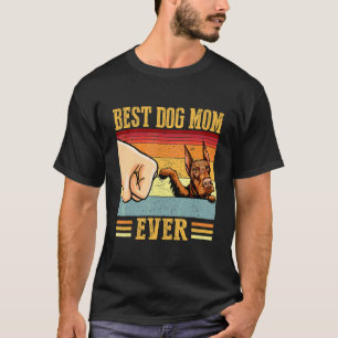 Camiseta Mãe Doberman Pinscher Melhor Mãe de Cachorro de To
