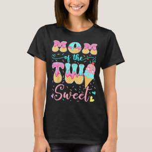 Camiseta Mãe dos dois doces 2 anos de idade menina sorvete