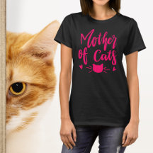 Mãe dos Gatos Rosa Quente Tipografia de Gato Fofa