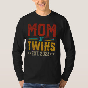 Camiseta Mãe Dos Gêmeos 2022 Retro Vintage Twin Baby Anunci