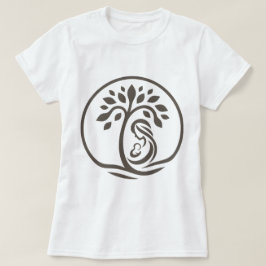 Camiseta Mãe e Árvore bebê Khaki Silhouette Birth, presente