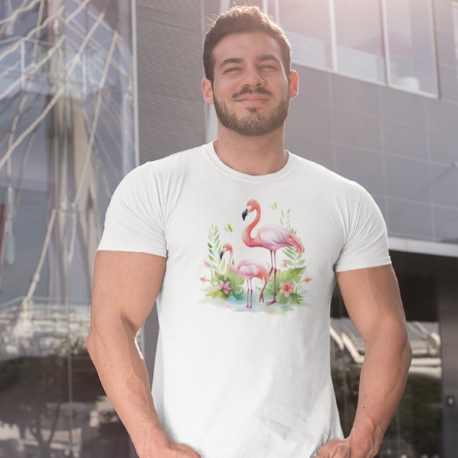 Camiseta Mãe e Bebê Cor Flamingo Rosa (Criador carregado)