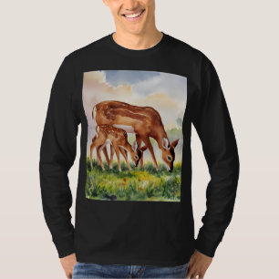 Camiseta Mãe e Bebê Veado Pintados