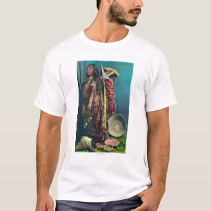 Camiseta Mãe e criança nativas de Piuta em um Papoose