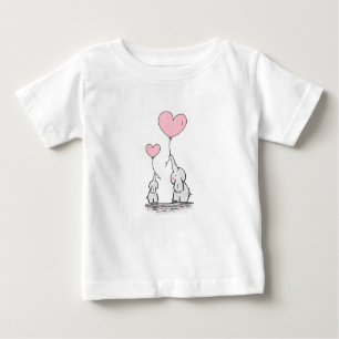 Camiseta Mãe e Elefante Bebê com Balões
