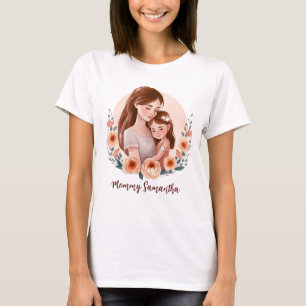 Camiseta Mãe e Filha Adoráveis - Quadro Floral