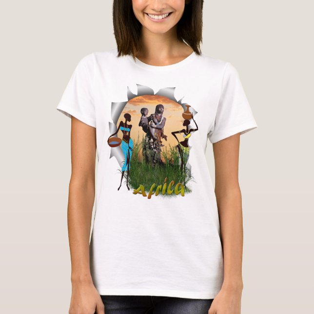 Camiseta Mãe e filho de África (Frente)