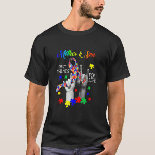 Camiseta Mãe E Filho Melhores Amigos Para A Fita Do Autismo