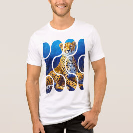 Camiseta Mãe e Filhote de Guepardo Desenho de Vida Selvagem